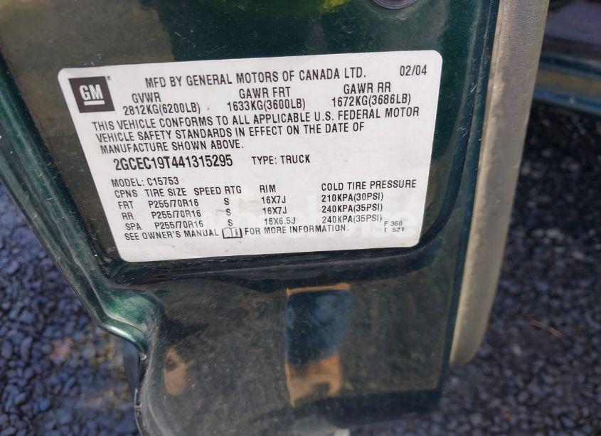 Photo 9 of 2004 Chevrolet Silverado 1500 LS (VIN 2GCEC19T441315295)