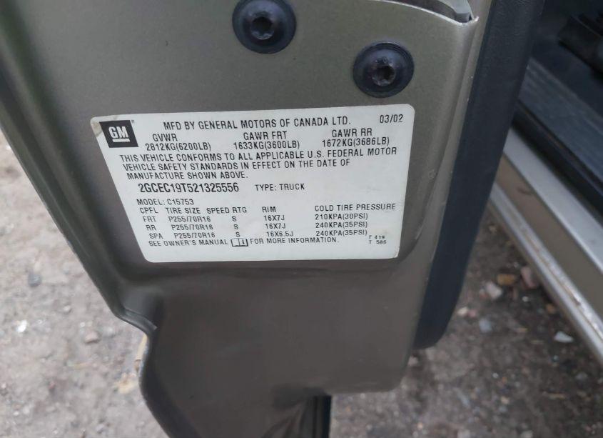 Photo 9 of 2002 Chevrolet Silverado 1500 LS (VIN 2GCEC19T521325556)