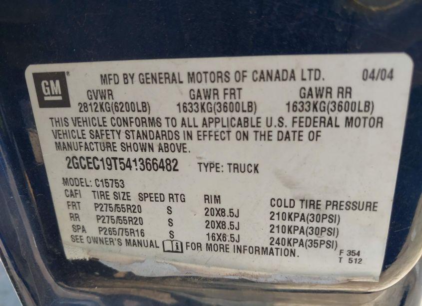 Photo 9 of 2004 Chevrolet Silverado 1500 LS (VIN 2GCEC19T541366482)