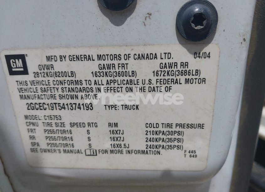 Photo 9 of 2004 Chevrolet Silverado 1500 LT (VIN 2GCEC19T541374193)