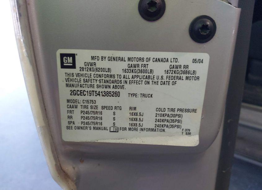 Photo 9 of 2004 Chevrolet Silverado 1500 LS (VIN 2GCEC19T541385260)