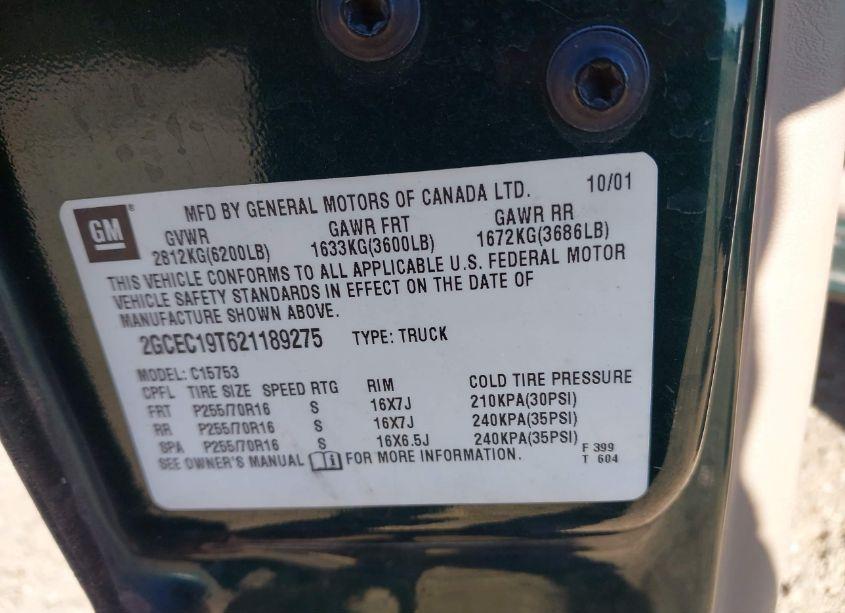 Photo 9 of 2002 Chevrolet Silverado 1500 LS (VIN 2GCEC19T621189275)