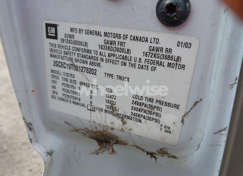 Photo 9 of 2003 Chevrolet Silverado 1500 LS (VIN 2GCEC19T631278202)