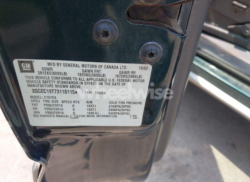 Photo 9 of 2003 Chevrolet Silverado 1500 LS (VIN 2GCEC19T731181154)