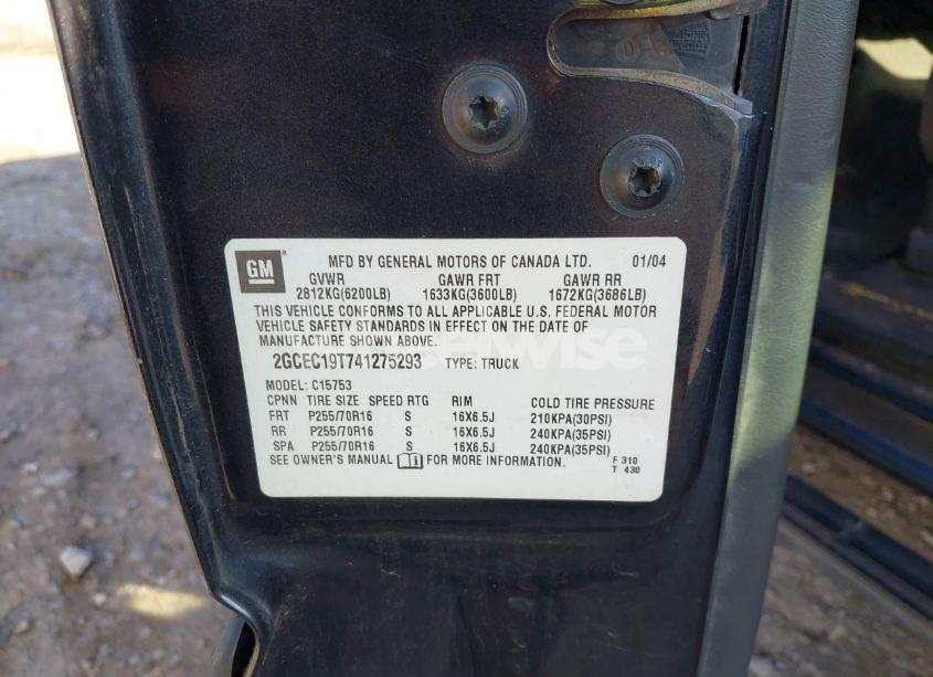 Photo 9 of 2004 Chevrolet Silverado 1500 LS (VIN 2GCEC19T741275293)