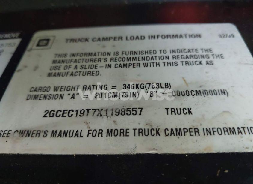 Photo 9 of 1999 Chevrolet Silverado 1500 LS (VIN 2GCEC19T7X1198557)