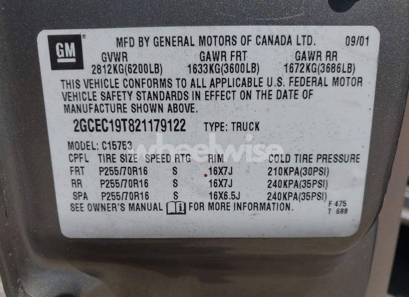 Photo 9 of 2002 Chevrolet Silverado 1500 LT (VIN 2GCEC19T821179122)