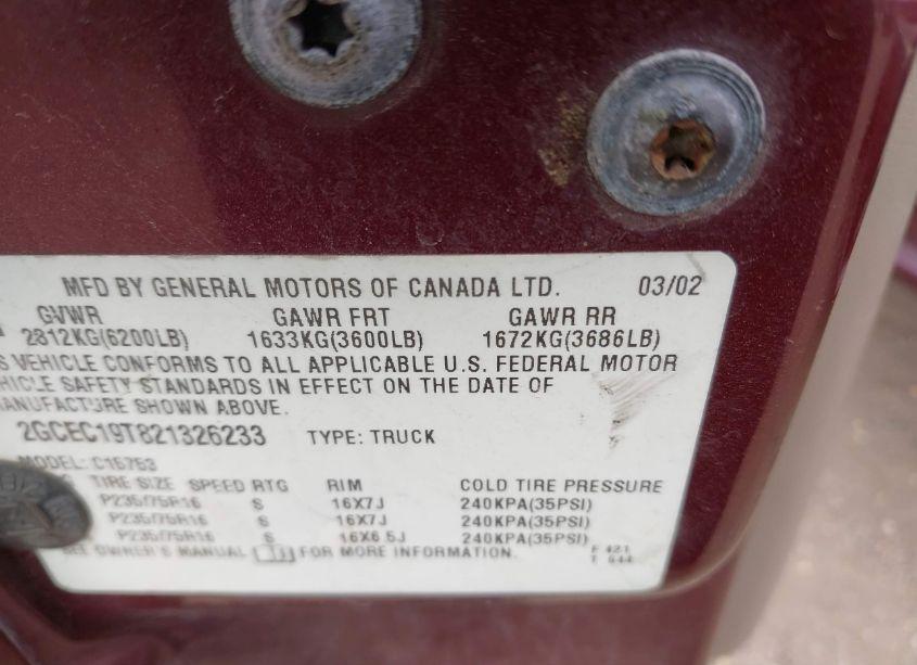 Photo 9 of 2002 Chevrolet Silverado 1500 LS (VIN 2GCEC19T821326233)