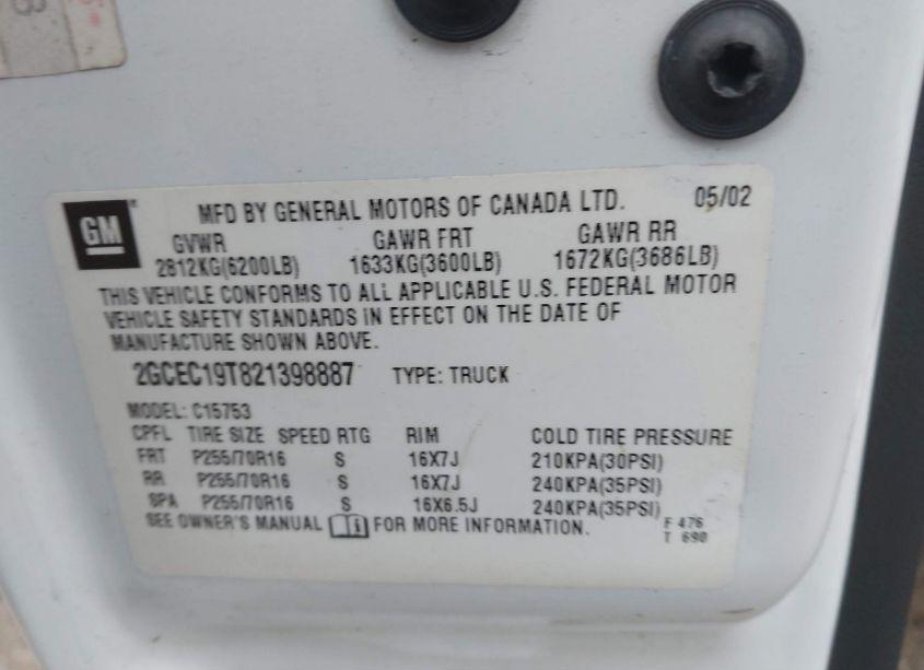 Photo 9 of 2002 Chevrolet Silverado 1500 LT (VIN 2GCEC19T821398887)