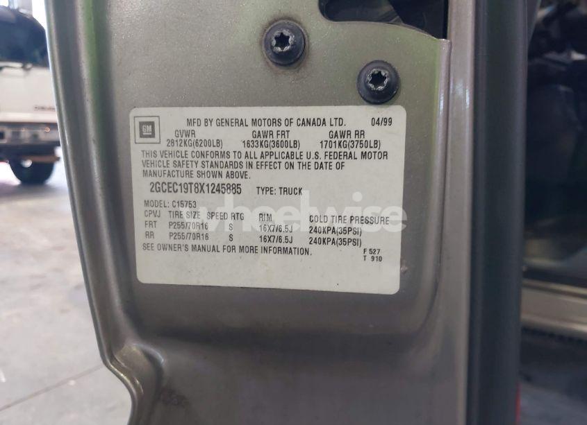 Photo 9 of 1999 Chevrolet Silverado 1500 LS (VIN 2GCEC19T8X1245885)