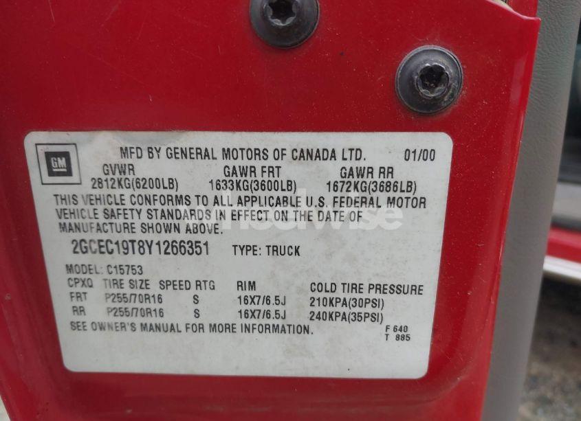 Photo 9 of 2000 Chevrolet Silverado 1500 LS (VIN 2GCEC19T8Y1266351)