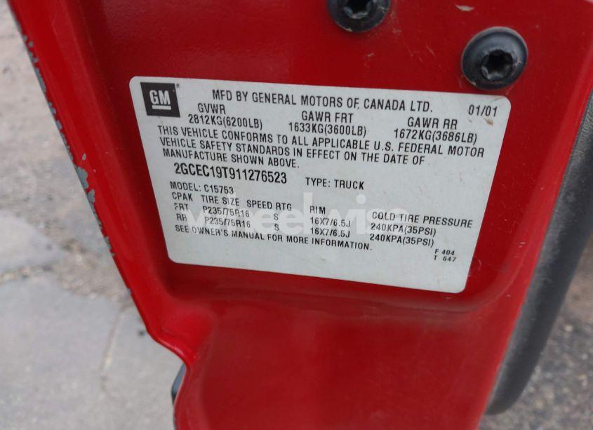 Photo 9 of 2001 Chevrolet Silverado 1500 LS (VIN 2GCEC19T911276523)