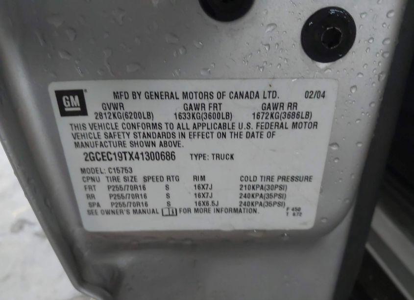 Photo 9 of 2004 Chevrolet Silverado 1500 LS (VIN 2GCEC19TX41300686)