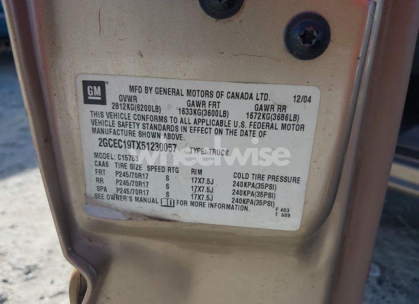 Photo 9 of 2005 Chevrolet Silverado 1500 LS (VIN 2GCEC19TX51230057)