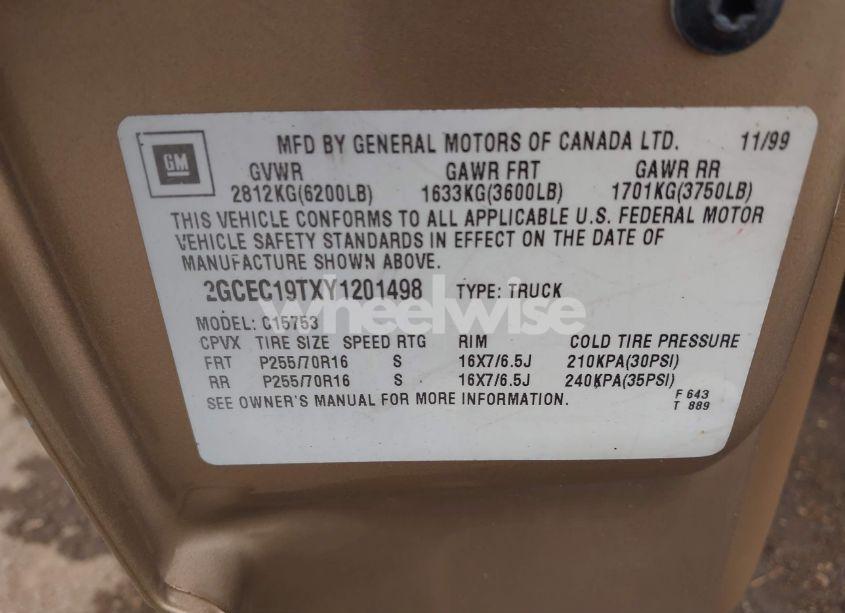 Photo 9 of 2000 Chevrolet Silverado 1500 LS (VIN 2GCEC19TXY1201498)