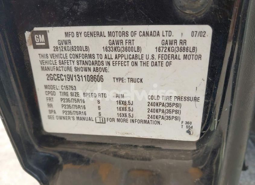 Photo 9 of 2003 Chevrolet Silverado 1500 LS (VIN 2GCEC19V131108606)