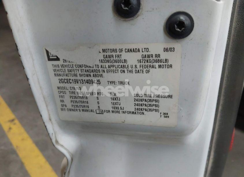 Photo 9 of 2003 Chevrolet Silverado 1500 LS (VIN 2GCEC19V131409425)