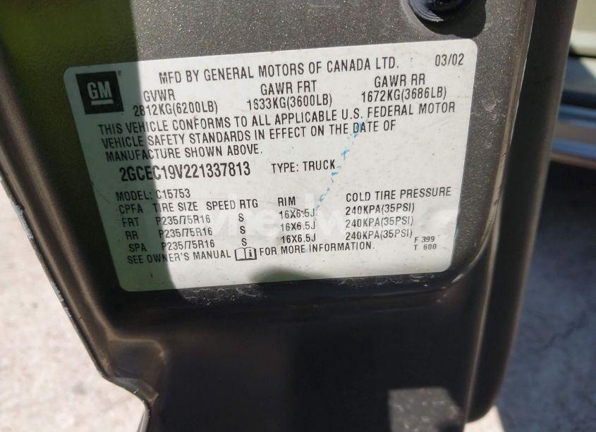 Photo 9 of 2002 Chevrolet Silverado 1500 LS (VIN 2GCEC19V221337813)