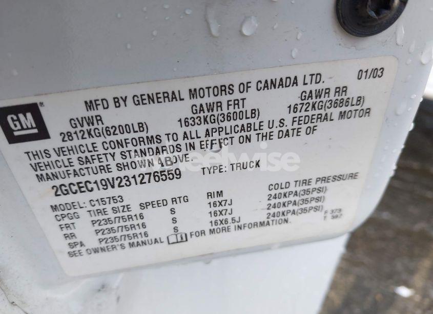 Photo 9 of 2003 Chevrolet Silverado 1500 LS (VIN 2GCEC19V231276559)