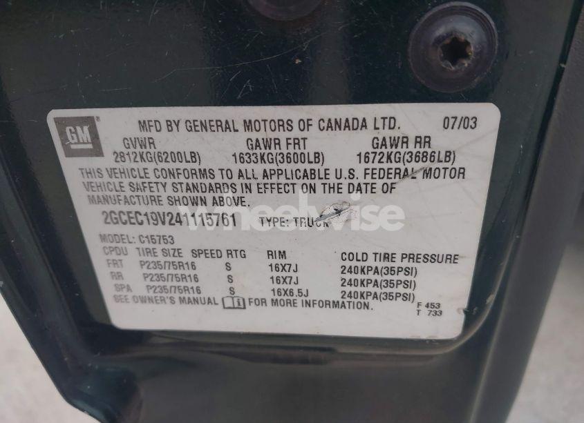 Photo 9 of 2004 Chevrolet Silverado 1500 LS (VIN 2GCEC19V241115761)