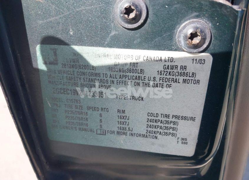 Photo 9 of 2004 Chevrolet Silverado 1500 LS (VIN 2GCEC19V241233051)