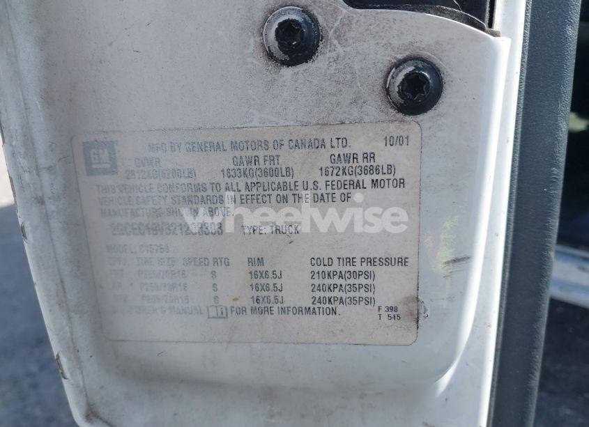 Photo 9 of 2002 Chevrolet Silverado 1500 LS (VIN 2GCEC19V321208303)