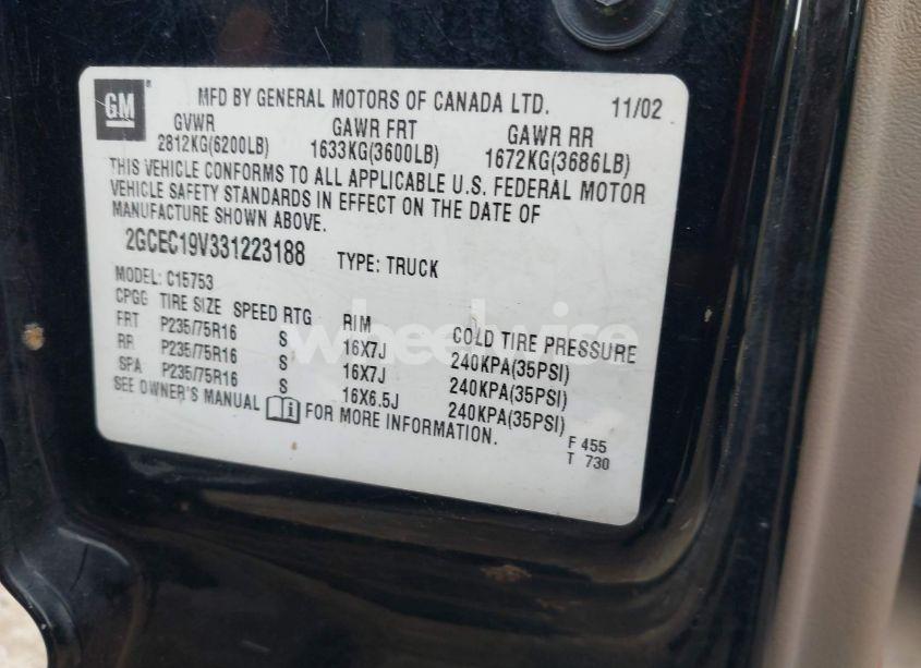 Photo 9 of 2003 Chevrolet Silverado 1500 LS (VIN 2GCEC19V331223188)