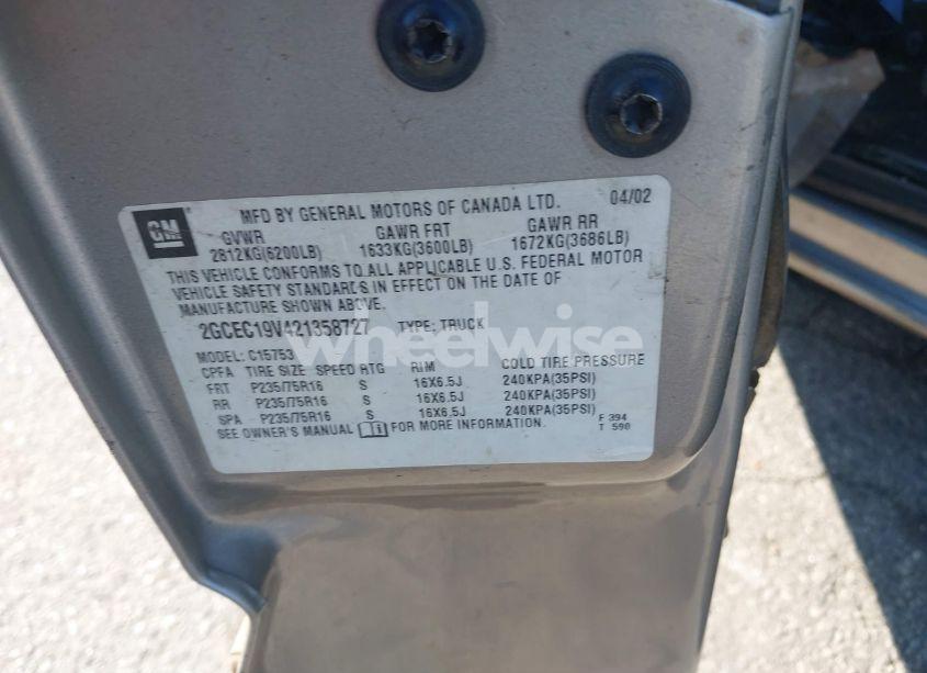 Photo 9 of 2002 Chevrolet Silverado 1500 LS (VIN 2GCEC19V421358727)