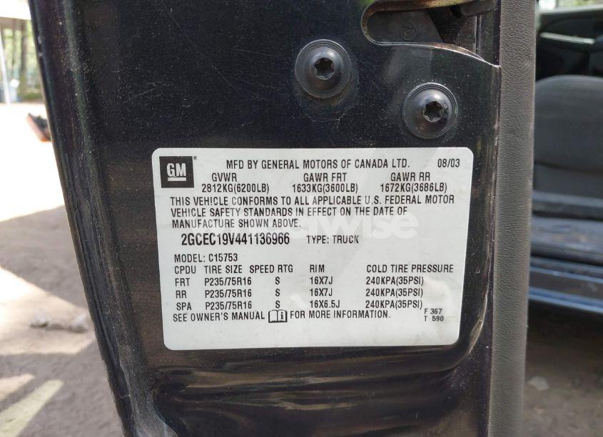 Photo 9 of 2004 Chevrolet Silverado 1500 LS (VIN 2GCEC19V441136966)