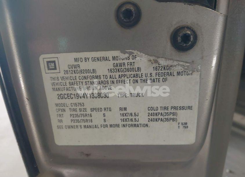 Photo 9 of 2000 Chevrolet Silverado 1500 LS (VIN 2GCEC19V4Y1308080)