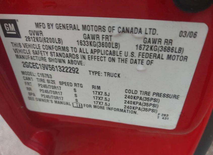 Photo 9 of 2006 Chevrolet Silverado 1500 LT1 (VIN 2GCEC19V561322292)