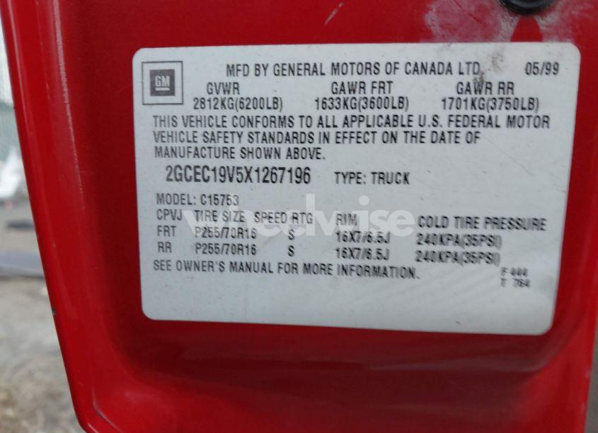 Photo 9 of 1999 Chevrolet Silverado 1500 LS (VIN 2GCEC19V5X1267196)