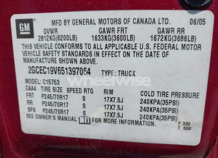 Photo 9 of 2005 Chevrolet Silverado 1500 LS (VIN 2GCEC19V651397064)