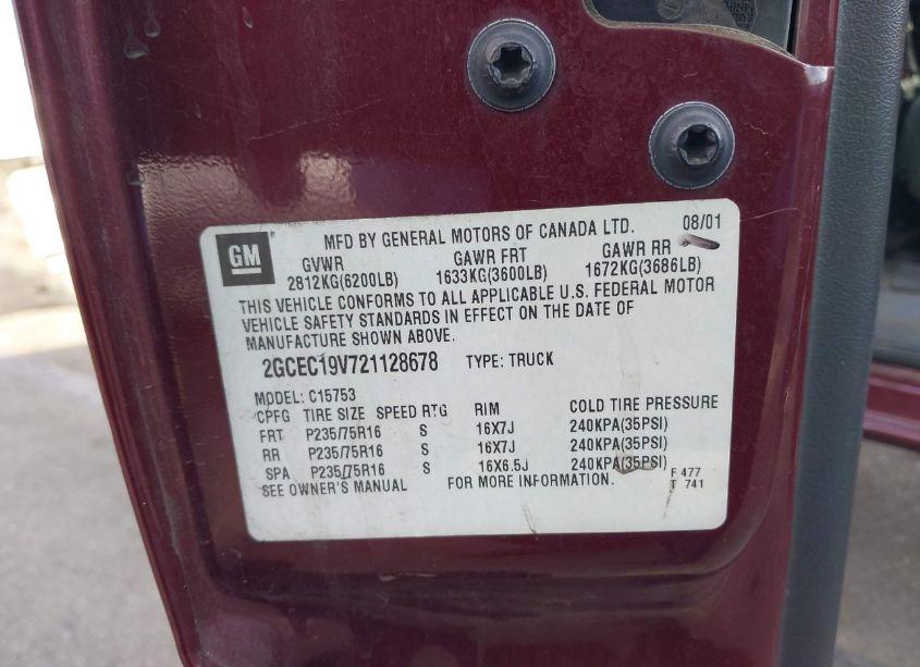 Photo 9 of 2002 Chevrolet Silverado 1500 LS (VIN 2GCEC19V721128678)