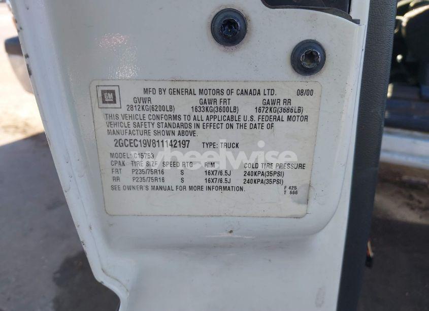 Photo 9 of 2001 Chevrolet Silverado 1500 LS (VIN 2GCEC19V811142197)