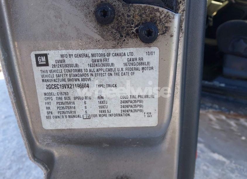 Photo 9 of 2002 Chevrolet Silverado 1500 LS (VIN 2GCEC19VX21196604)