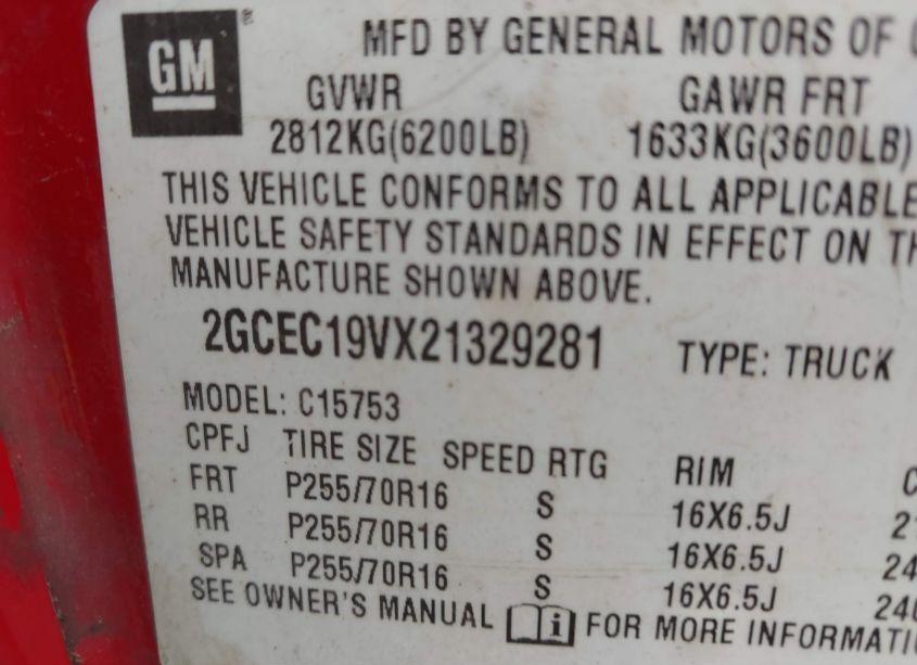Photo 9 of 2002 Chevrolet Silverado 1500 (VIN 2GCEC19VX21329281)