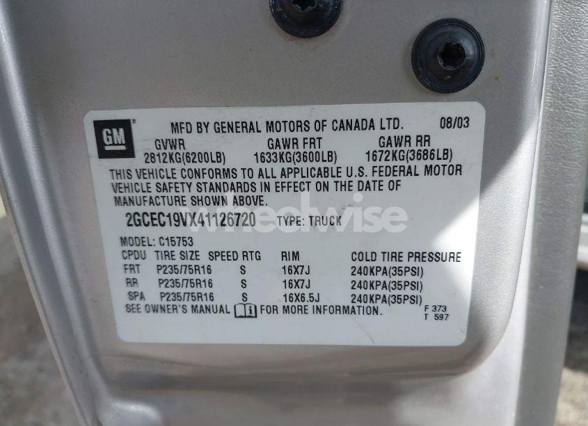 Photo 9 of 2004 Chevrolet Silverado 1500 LS (VIN 2GCEC19VX41126720)