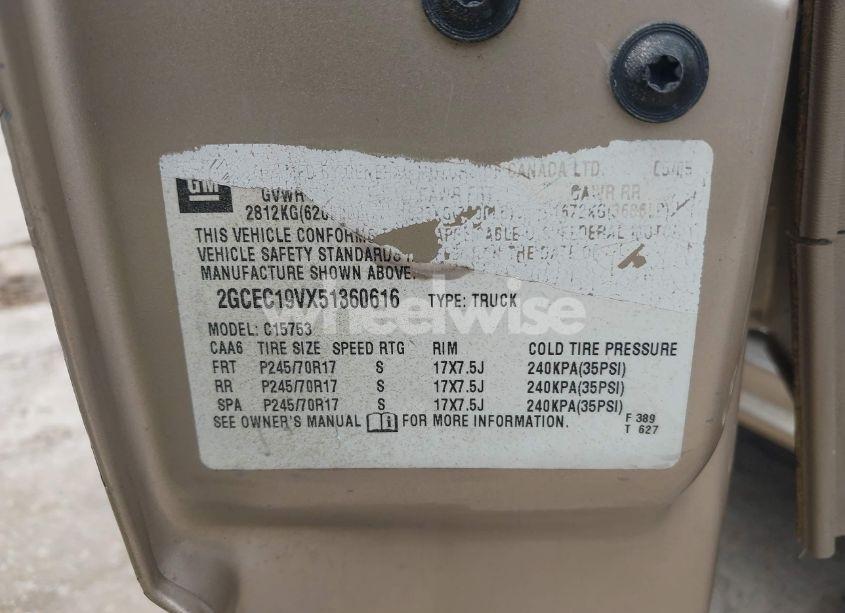 Photo 9 of 2005 Chevrolet Silverado 1500 LS (VIN 2GCEC19VX51360616)