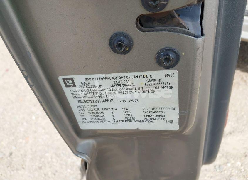 Photo 9 of 2003 Chevrolet Silverado 1500 LS (VIN 2GCEC19X231146010)