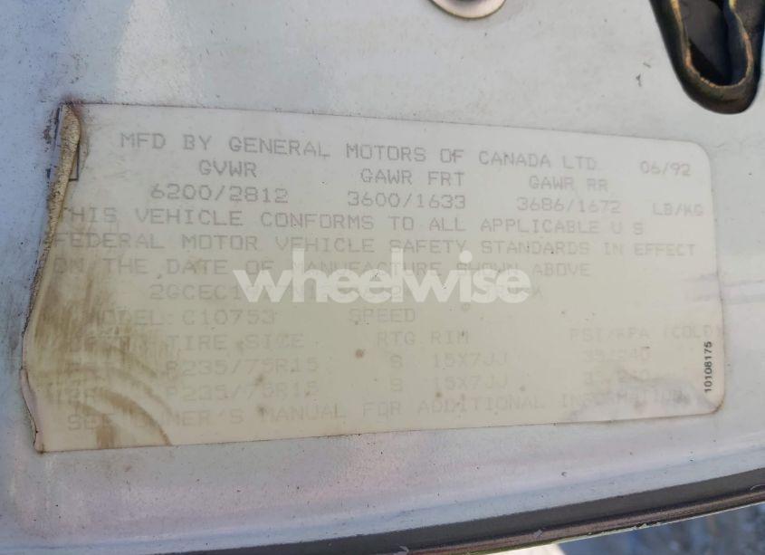 Photo 9 of 1992 Chevrolet Gmt-400 C1500 (VIN 2GCEC19Z7N1250612)