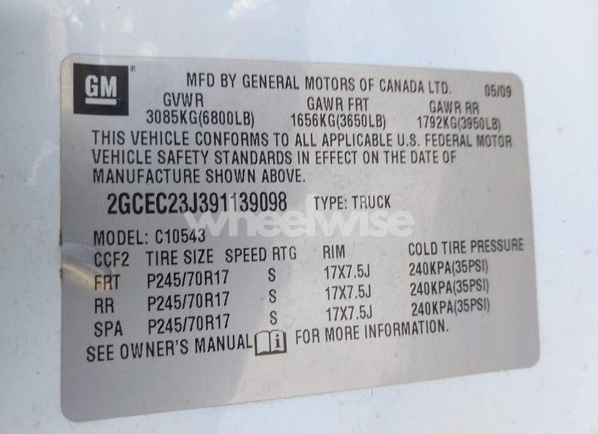 Photo 8 of 2009 Chevrolet Silverado 1500 LT (VIN 2GCEC23J391139098)
