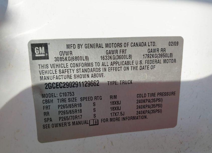 Photo 9 of 2009 Chevrolet Silverado 1500 LT (VIN 2GCEC290291129662)