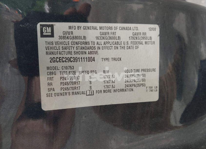 Photo 9 of 2009 Chevrolet Silverado 1500 LT (VIN 2GCEC29C391111004)