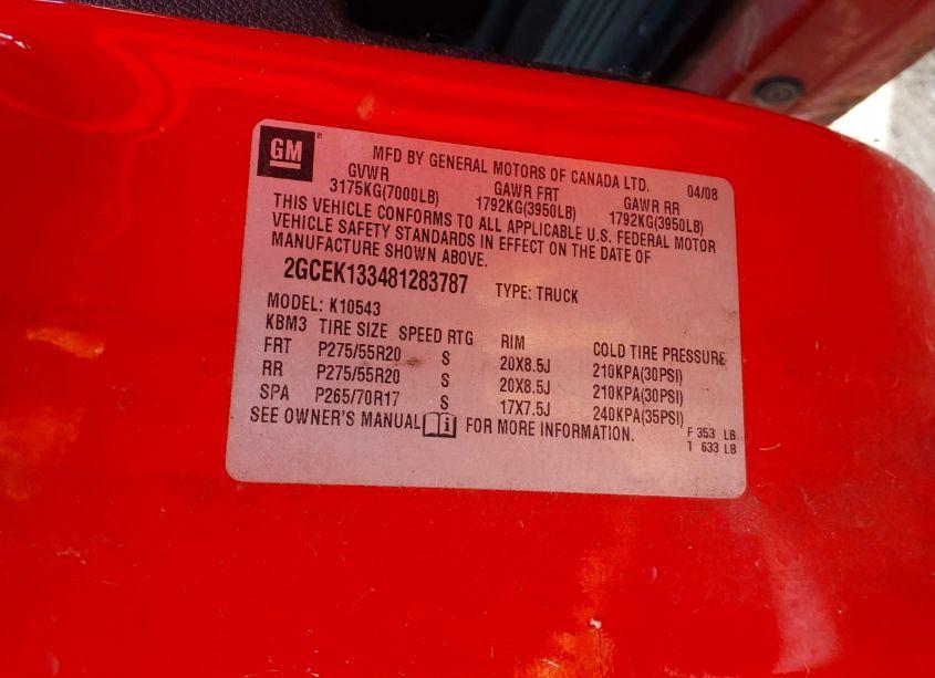 Photo 9 of 2008 Chevrolet Silverado 1500 LT1 (VIN 2GCEK133481283787)