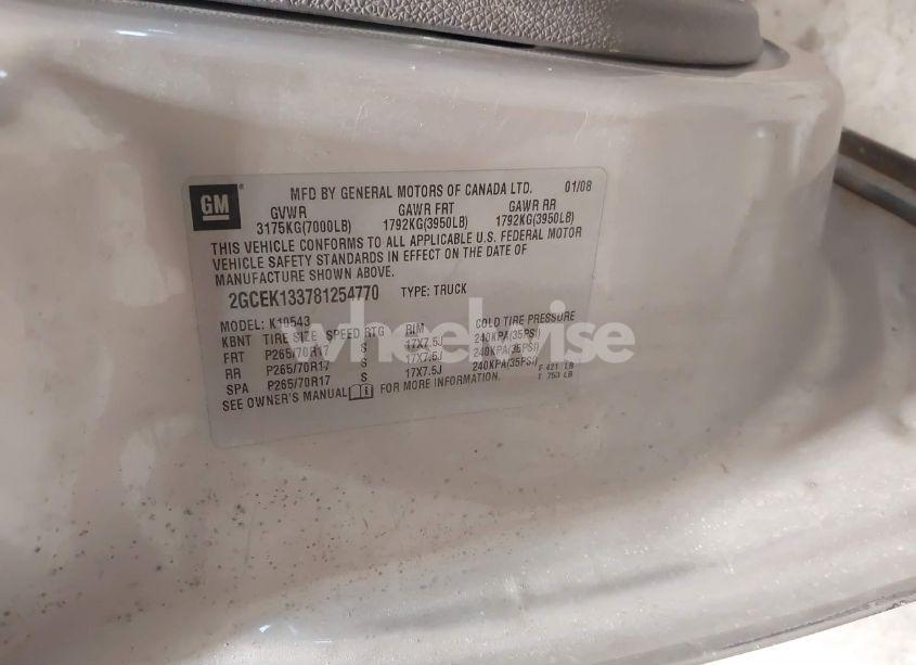 Photo 9 of 2008 Chevrolet Silverado 1500 WORK TRUCK (VIN 2GCEK133781254770)