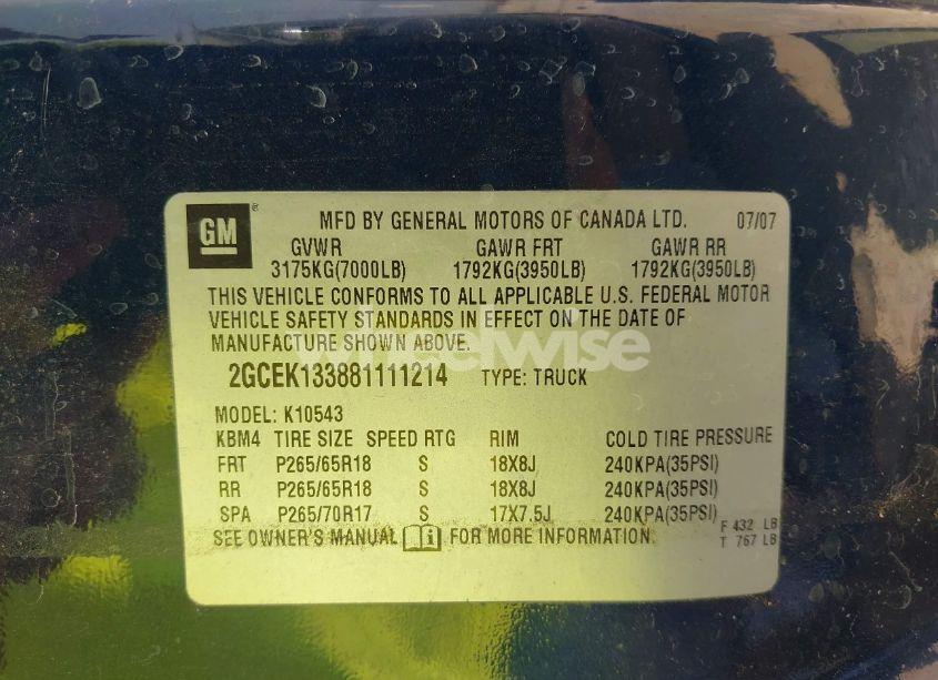 Photo 9 of 2008 Chevrolet Silverado 1500 LTZ (VIN 2GCEK133881111214)