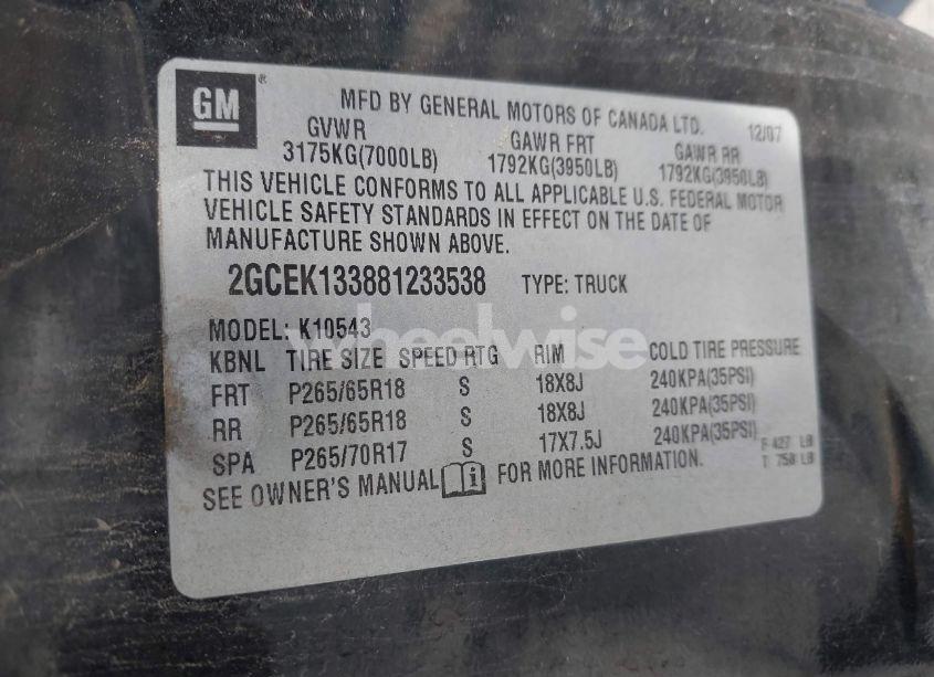 Photo 9 of 2008 Chevrolet Silverado 1500 LTZ (VIN 2GCEK133881233538)