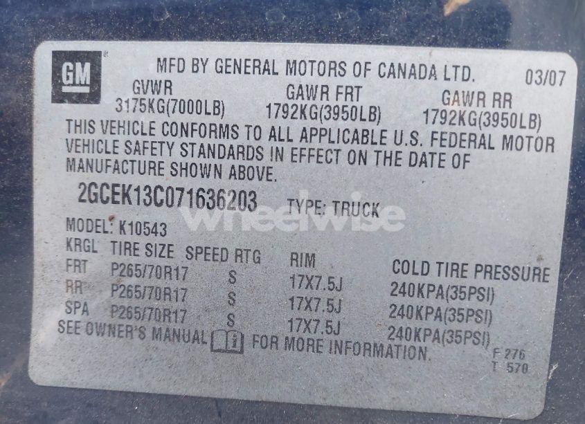 Photo 9 of 2007 Chevrolet Silverado 1500 LT1 (VIN 2GCEK13C071636203)