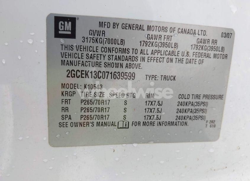 Photo 9 of 2007 Chevrolet Silverado 1500 LT1 (VIN 2GCEK13C071639599)